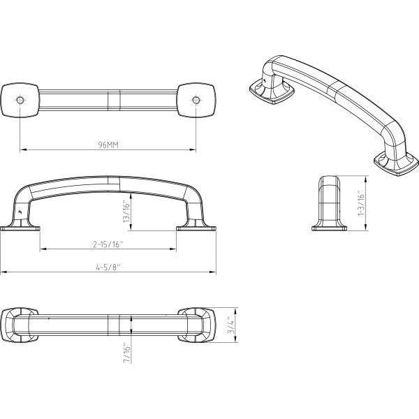 Jeffrey Alexander 96 mm Center-to-Center Satin Bronze Belcastel 1 Cabinet Pull - MO6373SBZ