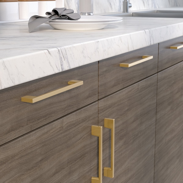 Richelieu 6 5/16 in (160 mm) Center-to-Center Champagne Bronze Contemporary Cabinet Pull - BP8160160CHBRZ