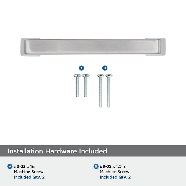 Amerock Blackrock 3-3/4 in 96 mm Center-to-Center Satin Nickel Cabinet Pull - BP55276G10