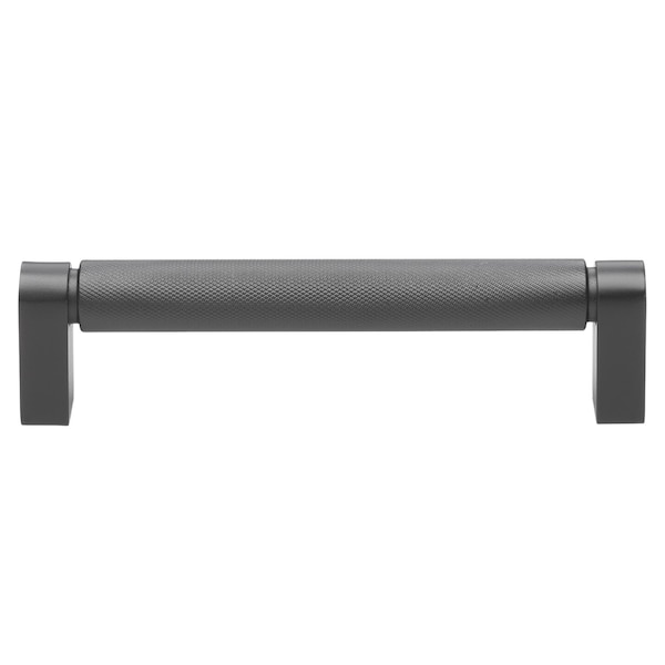 Gliderite Hardware 5-1/16 in. Center to Center Knurled Bar Pull Matte Black - 4788-128-MB-1