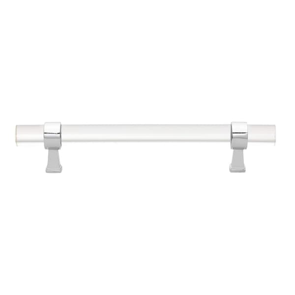 Gliderite Hardware 5-1/16 in. Center to Center Clear Acrylic Cabinet Pull Polished Chrome - 4718-128-PC-1