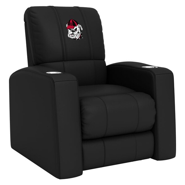 Dreamseat Home Theater Recliner with Georgia Pinstripe Bulldog Head Logo Panel - XZ418301RHTCDBLK-PSCOL13191