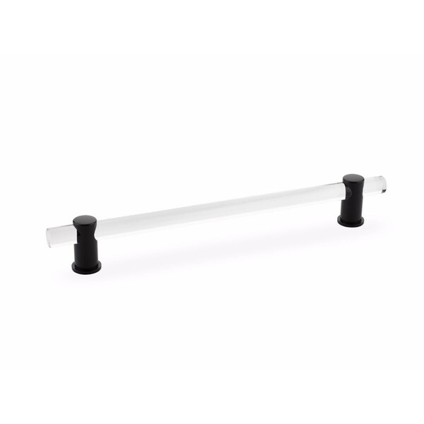 Schaub 8in Center to Center Lumiere Acrylic Cabinet Pull Matte Black Finish - 408-MB
