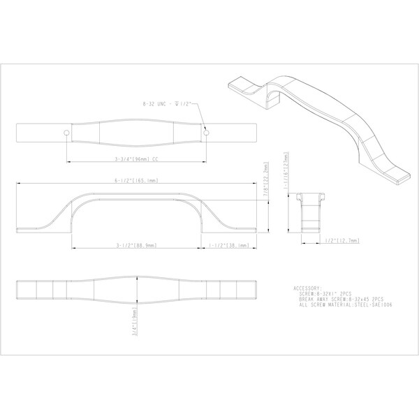 Elements By Hardware Resources 96 mm Center-to-Center Brushed Oil Rubbed Bronze Square Cosgrove Cabinet Pull - 382-96DBAC