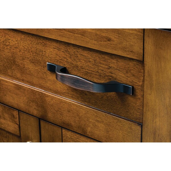 Elements By Hardware Resources 96 mm Center-to-Center Brushed Oil Rubbed Bronze Square Cosgrove Cabinet Pull - 382-96DBAC