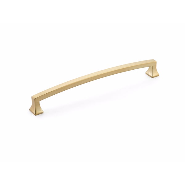 Schaub 8in Center to Center Menlo Park Arched Cabinet Pull Signature Satin Brass Finish - 540-SSB