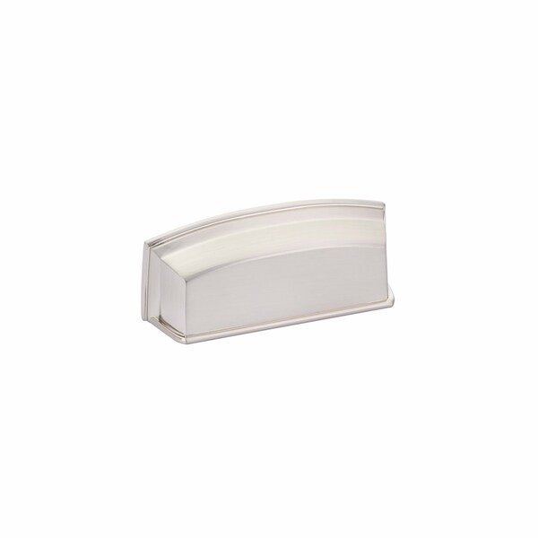 Schaub Menlo Park 3-1/2in Center to Center Cabinet Cup Pull Brushed Nickel Finish - 534-BN