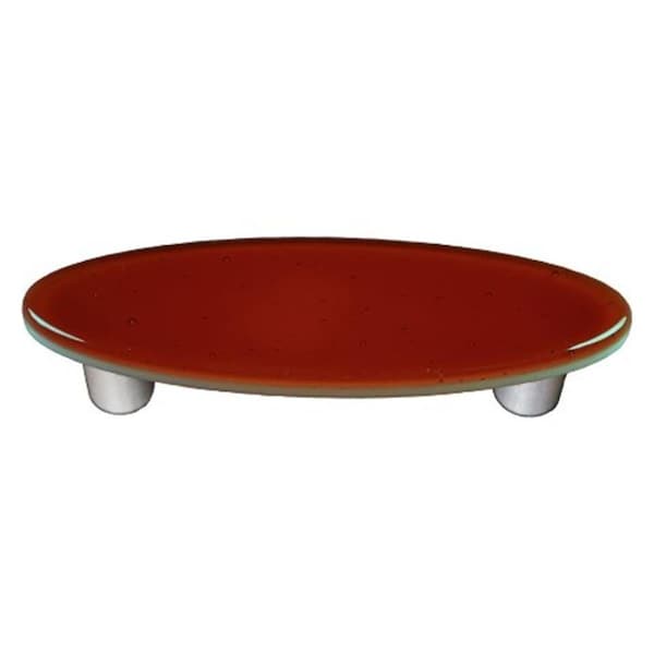Palacedesigns Sunset Coral Oval Glass Cabinet Pull - Aluminum Post - PA165133