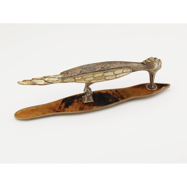Schaub 3-5/8in Center to Center Mother of Pearl Nature Woodpecker Cabinet Pull Dark Sherwood Finish - 865-MOP-DSW