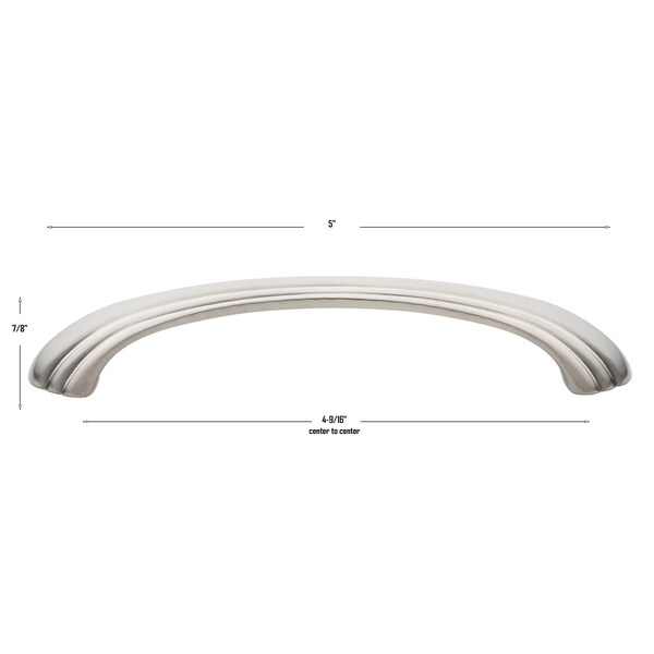 Gliderite Hardware 4-9/16 in. Center to Center Satin Nickel Classic Cabinet Pull - 4048-SN, 25PK - 4048-SN-25