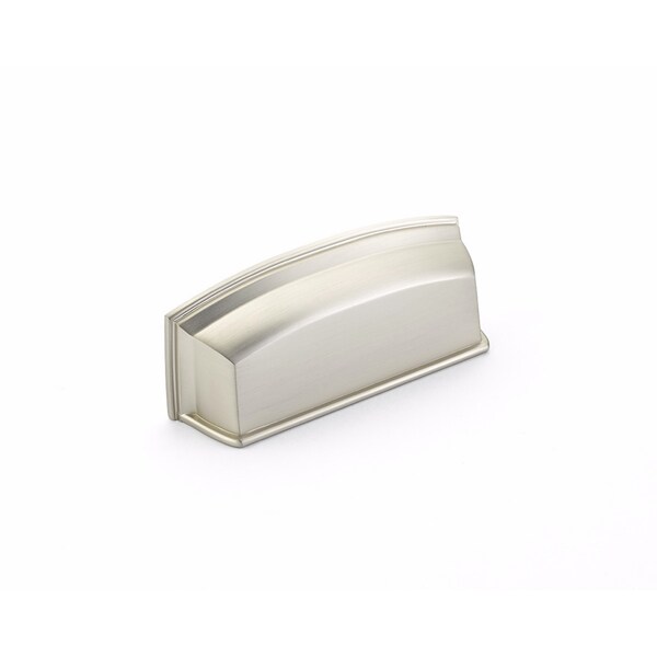 Schaub Menlo Park 3-1/2in Center to Center Cabinet Cup Pull Satin Nickel Finish - 534-15