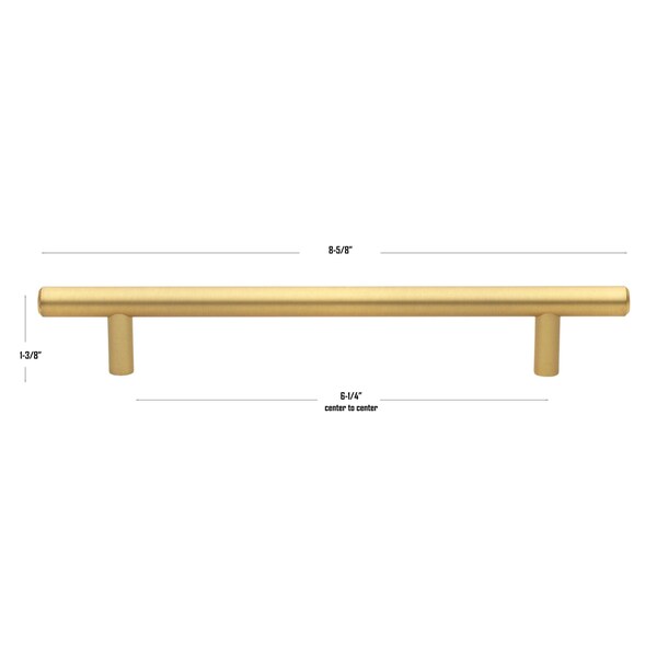 Gliderite Hardware 6-1/4 in. Center to Center Satin Gold Solid Steel Bar Pull - 5003-160-SG, 10PK - 5003-160-SG-10
