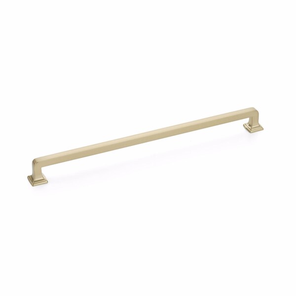 Schaub 12in Center to Center Menlo Park Cabinet Pull Signature Satin Brass Finish - 525-SSB