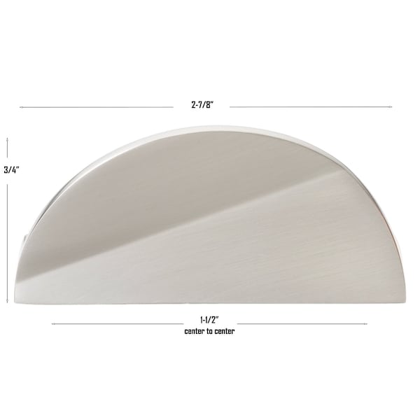 Gliderite Hardware 1-1/2 in. Center to Center Semi Circle Knob Satin Nickel, 5PK - 4844-SN-5