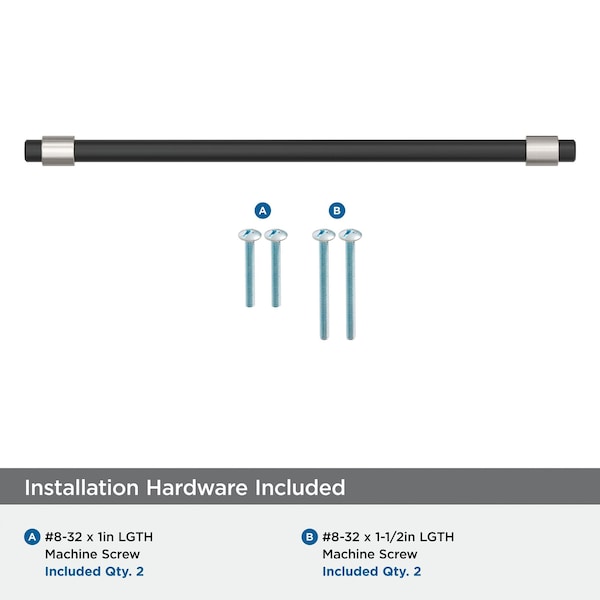 Amerock Mergence 10-1/16 inch 256mm Center-to-Center Matte Black/Satin Nickel Cabinet Pull - BP36981FBG10