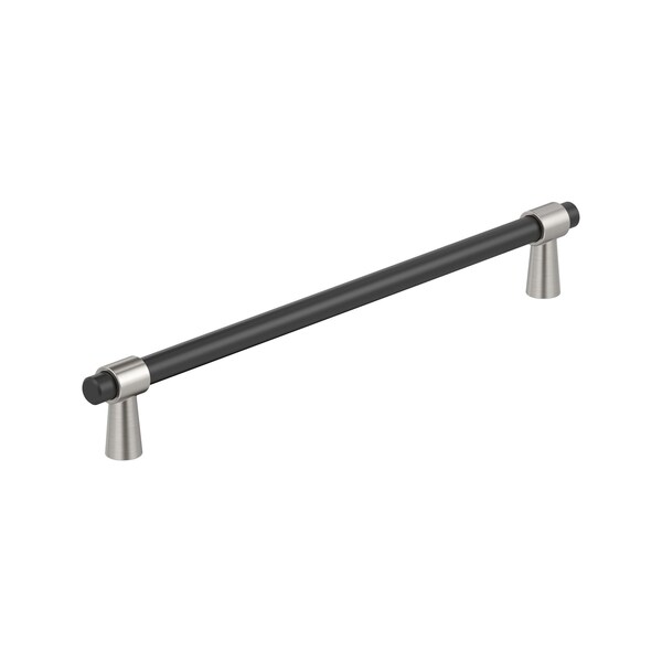 Amerock Mergence 10-1/16 inch 256mm Center-to-Center Matte Black/Satin Nickel Cabinet Pull - BP36981FBG10
