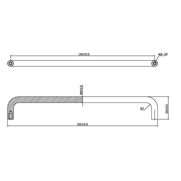 Richelieu 7 9/16 in (192 mm) Center-to-Center Brushed Nickel Contemporary Drawer Pull - BP2288192195