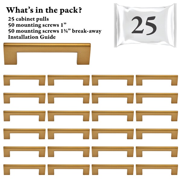 Designperfect 3-3/4'' Center-to-Center Bar Pull, 25PK - DPA25S103CBZ