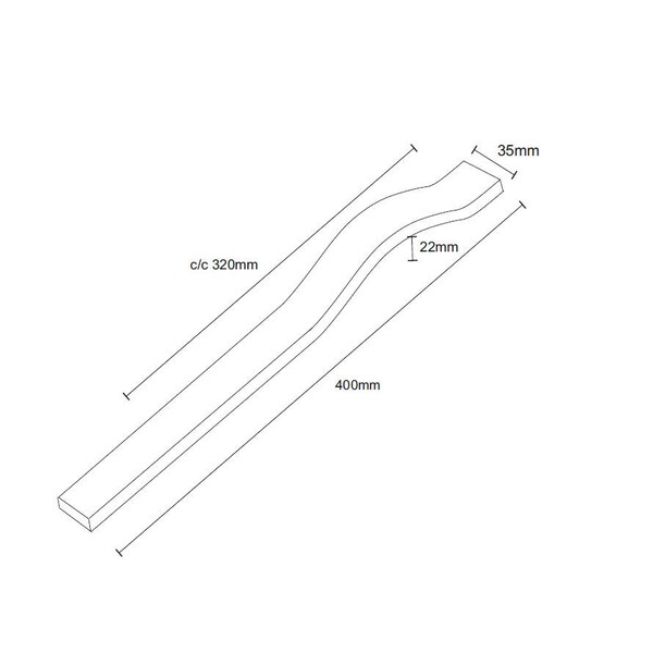 Richelieu 12 5/8 in (320 mm) Center-to-Center Ash Oak Contemporary Cabinet Pull - 646432024