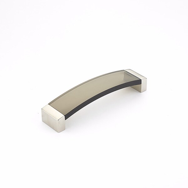 Schaub 5-1/16in Center to Center Positano Arch Smoke Cabinet Pull Satin Nickel Finish - 320-15-SM