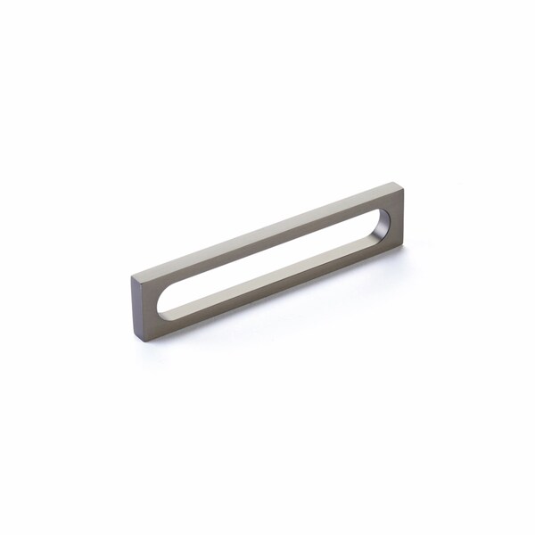 Schaub 5-3/8in Cafe Modern Oval Slot Cabinet Pull with 5in Center to Center Gun Metal Finish - 10033-GM