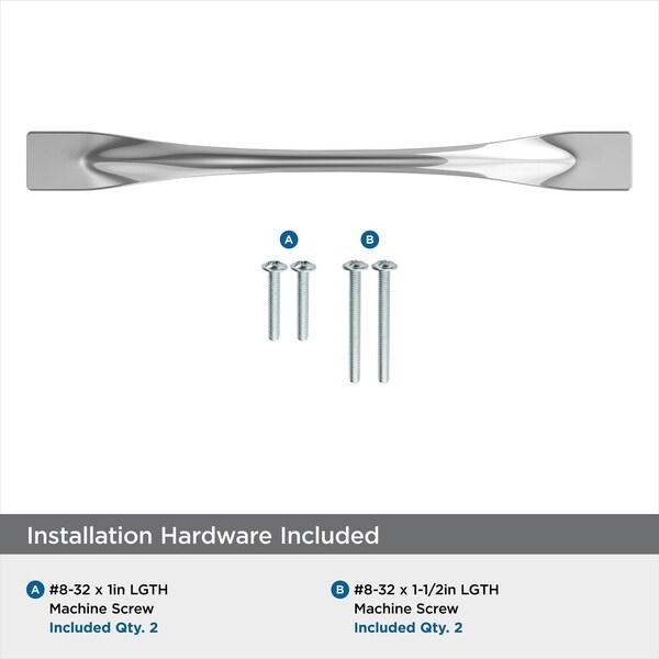 Amerock Uprise 5-1/16 in 128 mm Center-to-Center Polished Chrome Cabinet Pull - BP3691826
