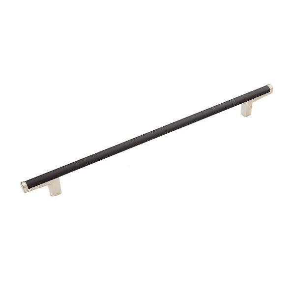 Schaub 224mm Center to Center Regatta Matte Black Cabinet Pull Satin Nickel Finish - 371-MB-15