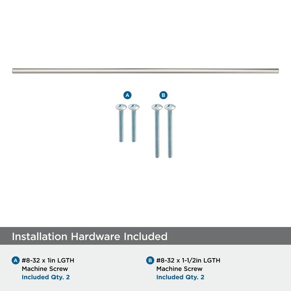 Amerock Bar Pulls 21-7/16 inch 544mm Center-to-Center Polished Nickel Cabinet Pull - BP19017PN
