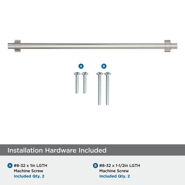 Amerock Davenport 12-5/8 inch 320mm Center-to-Center Satin Nickel Cabinet Pull - BP36698G10