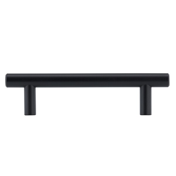 Richelieu Roosevelt Collection 3 3/4-inch Matte Black Modern Cabinet Bar Pull - BP20596900
