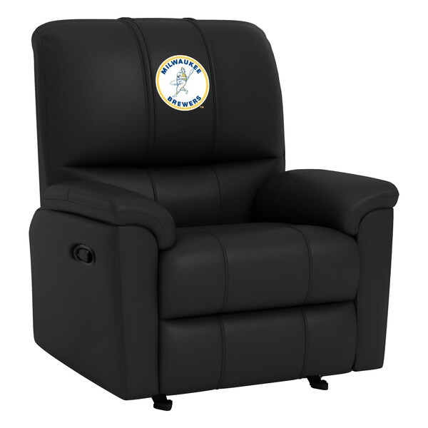 Dreamseat Rocker Recliner with Milwaukee Brewers Cooperstown Primary - XZ52031CDRRBLK-PSCOOP0125