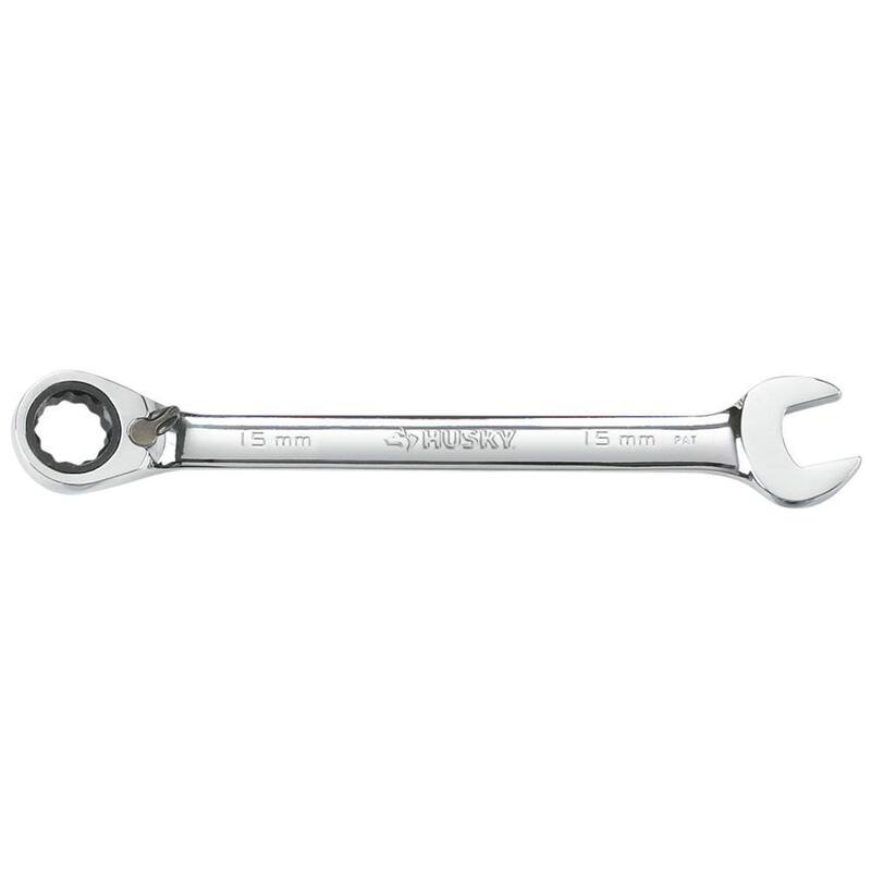 Husky 15 mm Reversible Ratcheting Combination Wrench - HRRW15MM