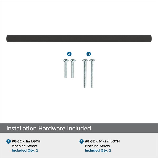 Amerock Caliber 7-9/16 in 192 mm Center-to-Center Matte Black Cabinet Pull - BP36876FB