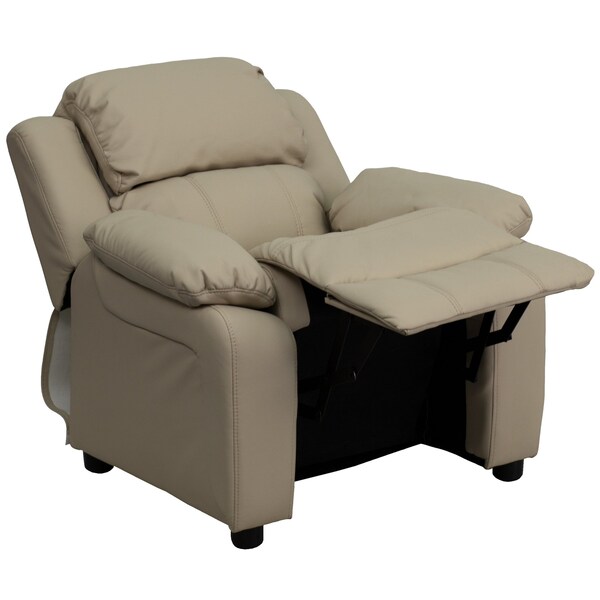Flash Furniture Kids Recliner, 26" to 39" x 28", Upholstery Color: Beige - BT-7985-KID-BGE-GG