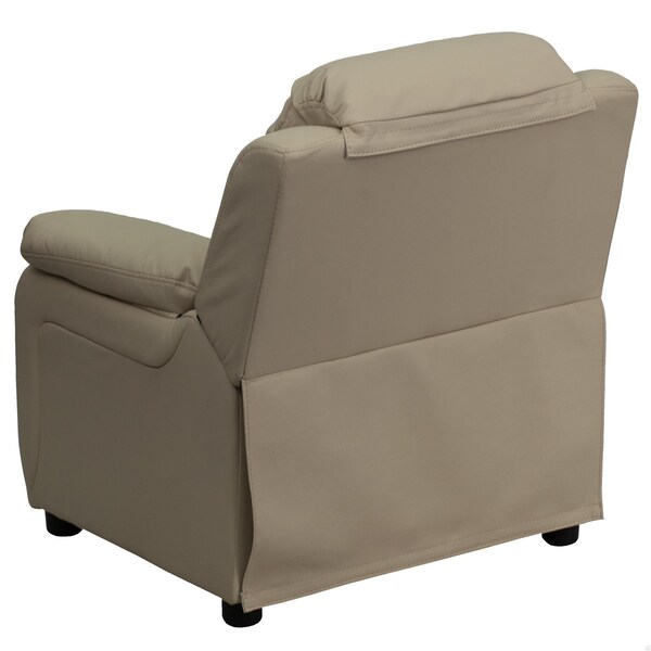 Flash Furniture Kids Recliner, 26" to 39" x 28", Upholstery Color: Beige - BT-7985-KID-BGE-GG