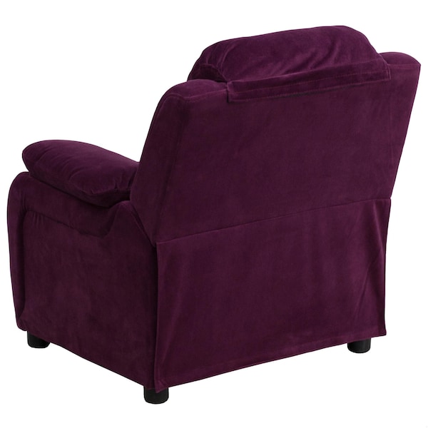 Flash Furniture Kids Recliner, 26" to 39" x 28", Upholstery Color: Purple - BT-7985-KID-MIC-PUR-GG