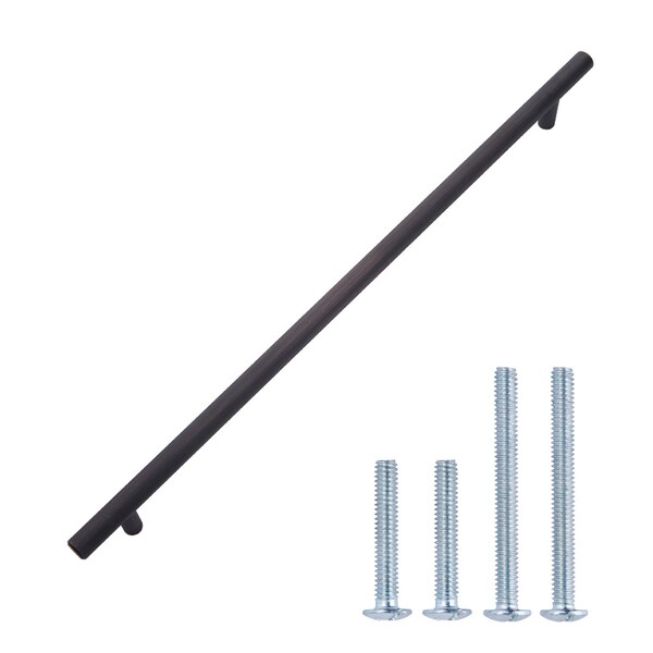 South Main Hardware Euro Bar Cabinet Handle (3/8" Diameter), 15" Length (12.63" Hole Center), Oil Rubbed Bronze, 10PK - SH412-OR-10
