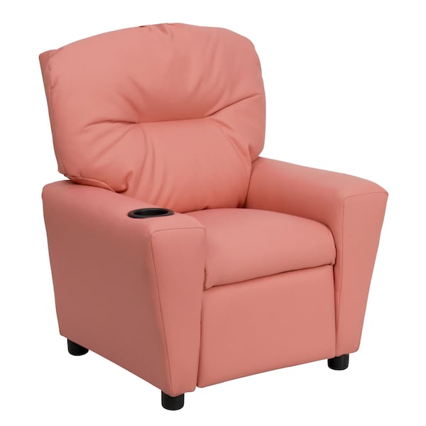 Flash Furniture Kids Recliner, 25" to 39" x 28", Upholstery Color: Pink, Weight Capacity: 90 lb. - BT-7950-KID-PINK-GG