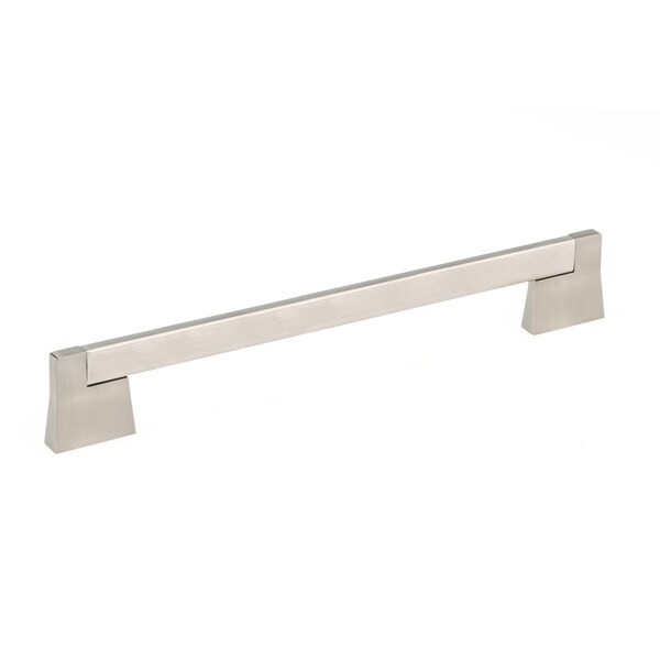 Richelieu 10-1/16 in. (256 mm) Center-to-Center Brushed Nickel Contemporary Drawer Pull - BP8727256195
