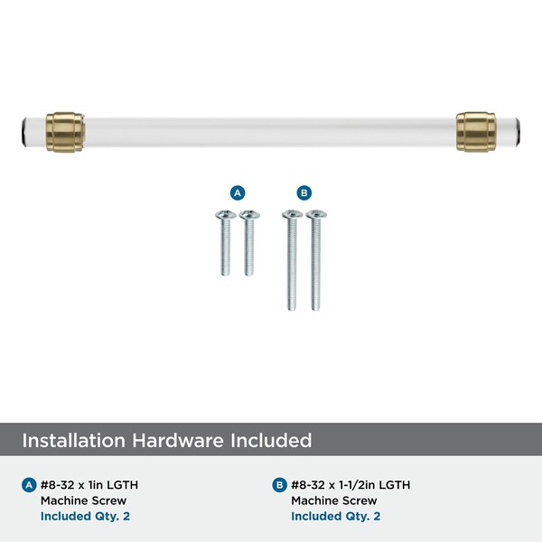 Amerock Glacio 8 inch 203mm Center-to-Center Clear/Champagne Bronze Cabinet Pull - BP36661CCZ