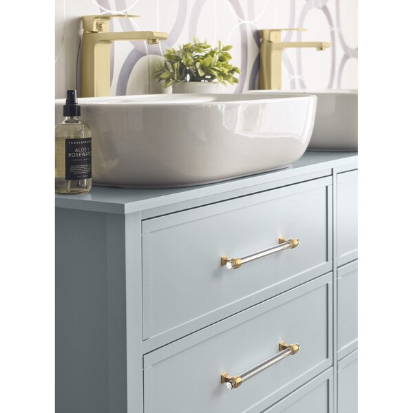 Amerock Glacio 8 inch 203mm Center-to-Center Clear/Champagne Bronze Cabinet Pull - BP36661CCZ