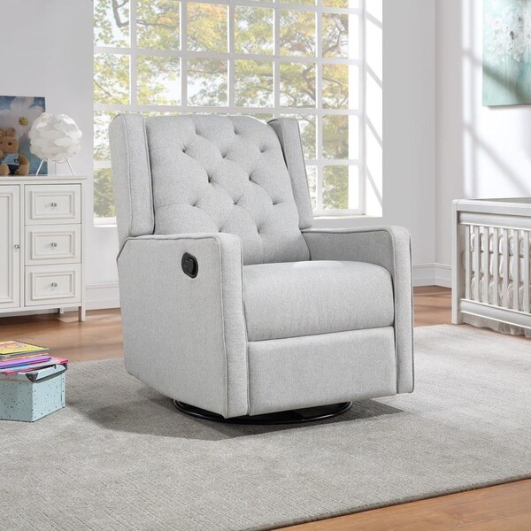 Suite Bebe Bryton Gliding Swivel Recliner, Tufted Brushed Tweed Fabric - 601GR-BTD