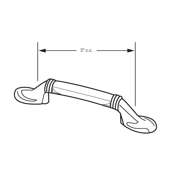 Richelieu 3 in. (76 mm) Center-to-Center Natural Iron Traditional Drawer Pull - BP5183908