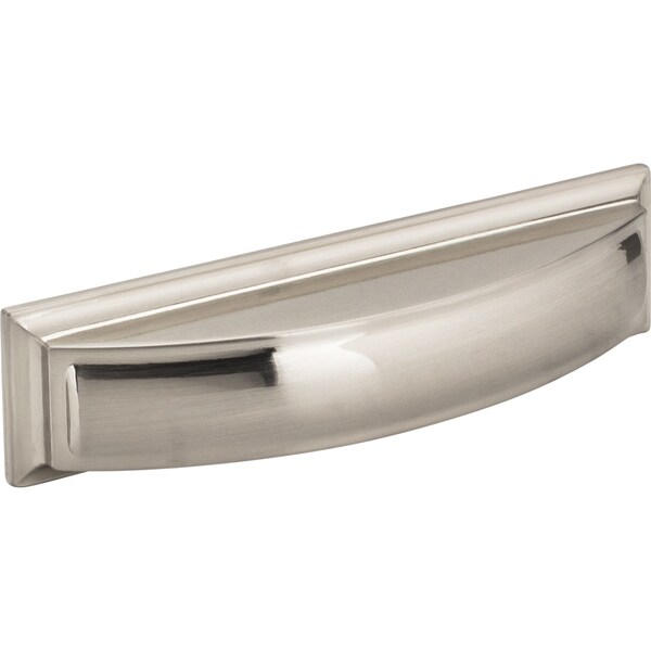 Jeffrey Alexander 96 mm Center-to-Center Satin Nickel Square Annadale Cabinet Cup Pull - 436-96SN