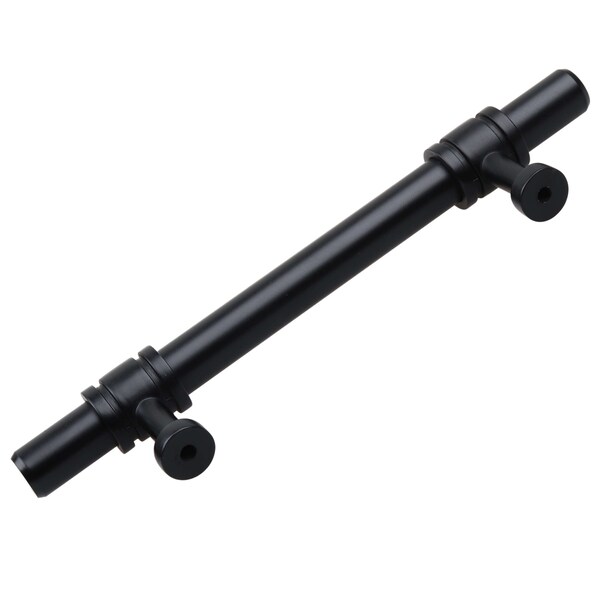 Gliderite Hardware 3-3/4 in. Center to Center Matte Black Barrel Ring Bar Pull - 4340-96-MB, 25PK - 4340-96-MB-25