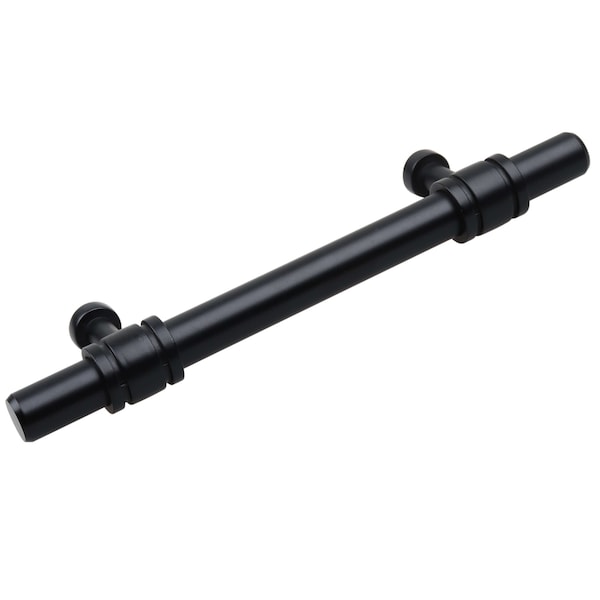 Gliderite Hardware 3-3/4 in. Center to Center Matte Black Barrel Ring Bar Pull - 4340-96-MB, 25PK - 4340-96-MB-25