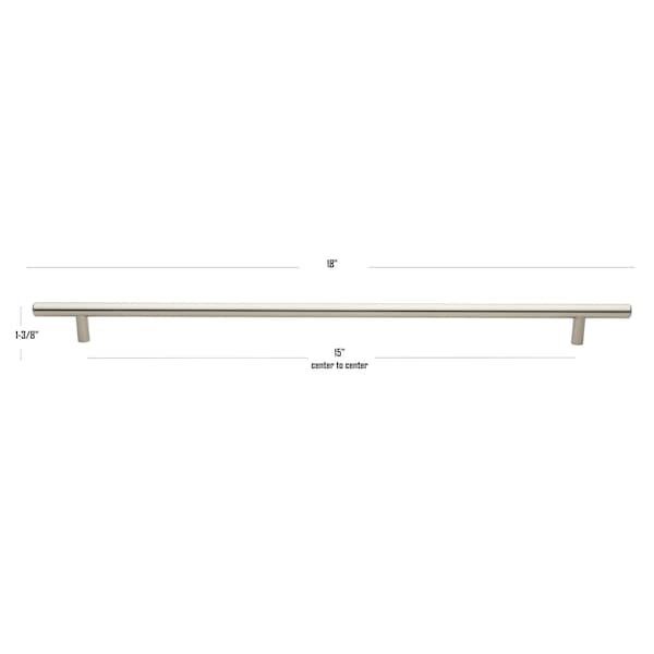 Gliderite Hardware 15 in. Center to Center Satin Nickel Solid Steel Bar Pull - 5018-381-SS, 5PK - 5018-381-SS-5