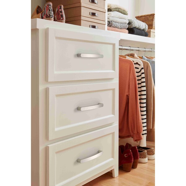 Amerock Rift 5-1/16 in 128 mm Center-to-Center Satin Nickel Cabinet Pull - BP36900G10