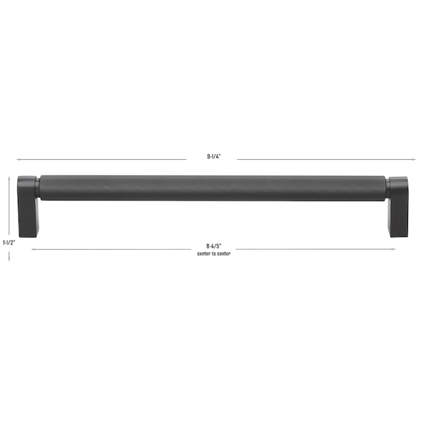 Gliderite Hardware 8-3/4 in. Center to Center Knurled Bar Pull Matte Black, 5PK - 4788-224-MB-5