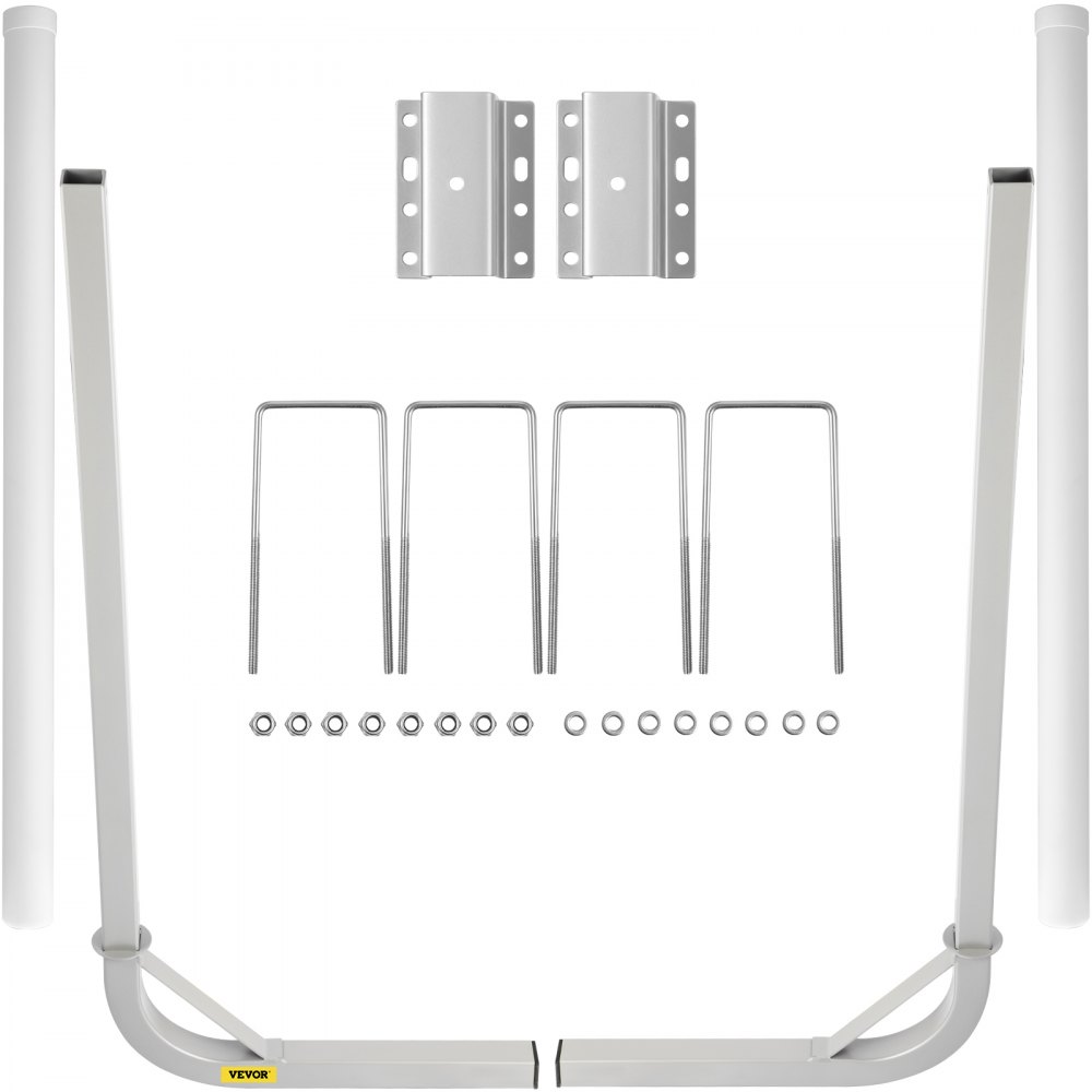 VEVOR Boat Trailer Guide-on, 48", 2PCS Rustproof Steel Trailer Post Guide ons, with White PVC Tube Covers, Complete Mounting Accessories Included, for Ski Boat, Fishing Boat or Sailboat Trailer - CTCDGHYL40PVCVDI5V0